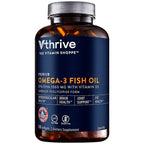 Vthrive Premium Omega-3 Fish Oil with Vitamin D3 - 120 Softgels