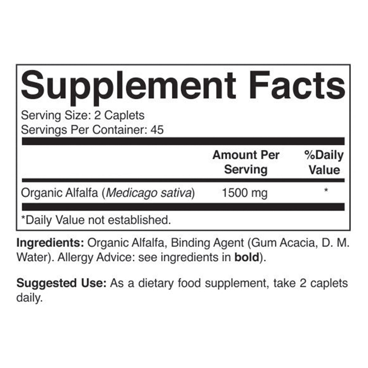 Brieofood Organic Alfalfa 1500mg - 90 Vegetarian Tablets - image 3