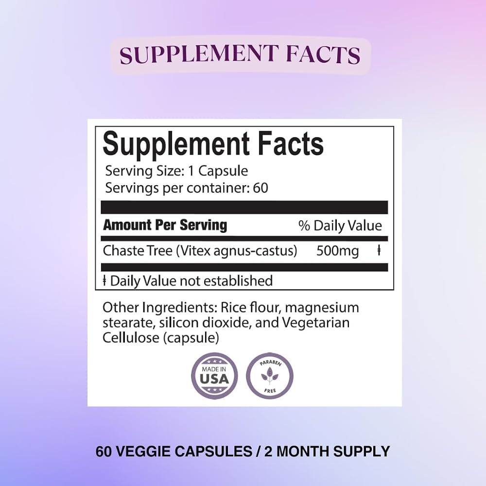 BIOLABS PRO Vitex Chasteberry 500mg - 60 Vegetarian Capsules - image 2
