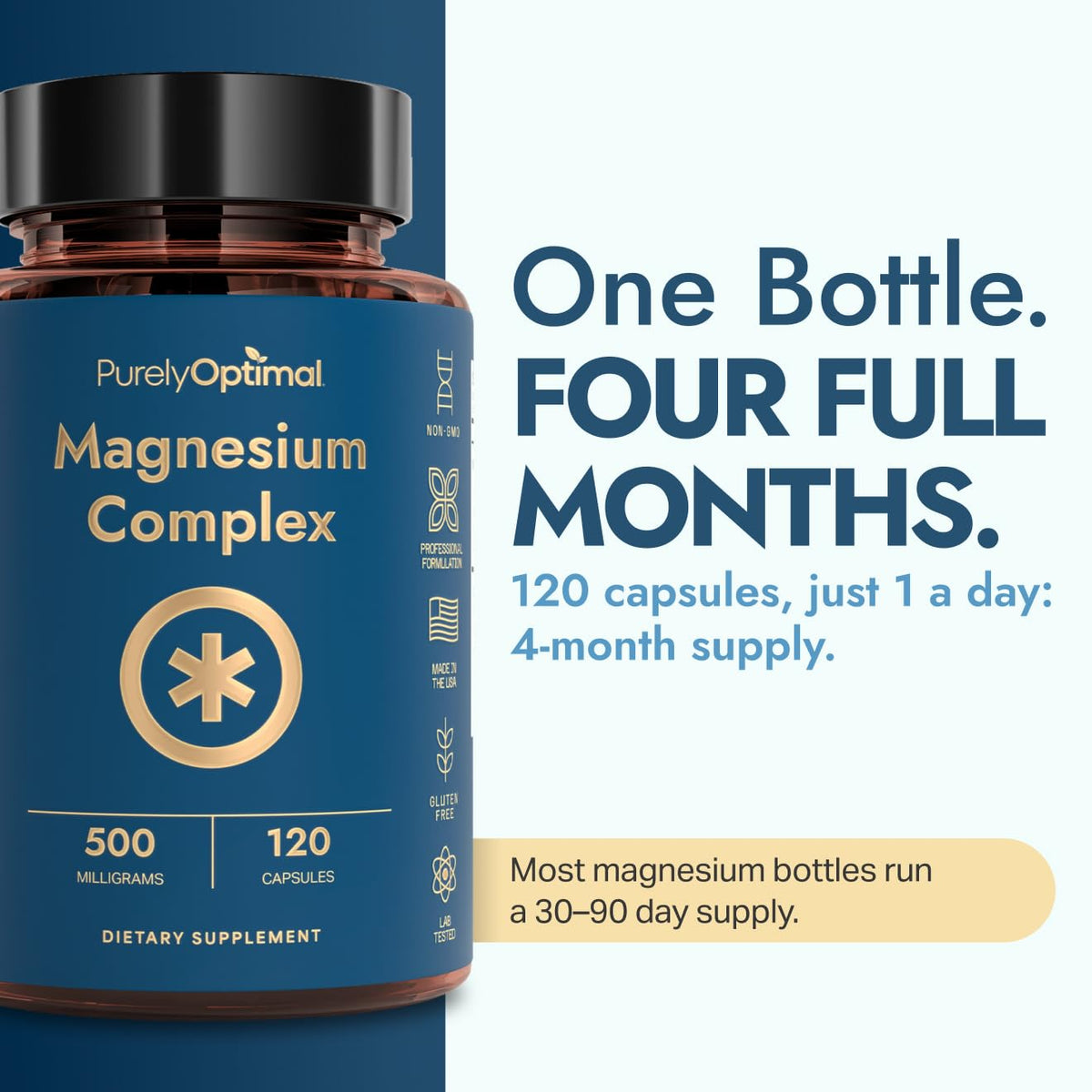 Purely Optimal Magnesium Complex for Women & Men - 120 Capsules - image 4