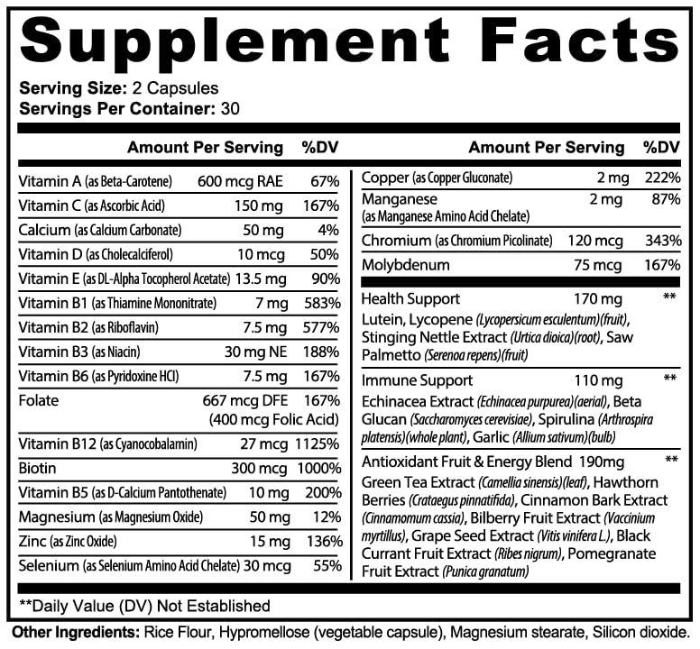 Minimo Nutrition Complete Multivitamin + Immunity Boost - 60 Capsules - image 9