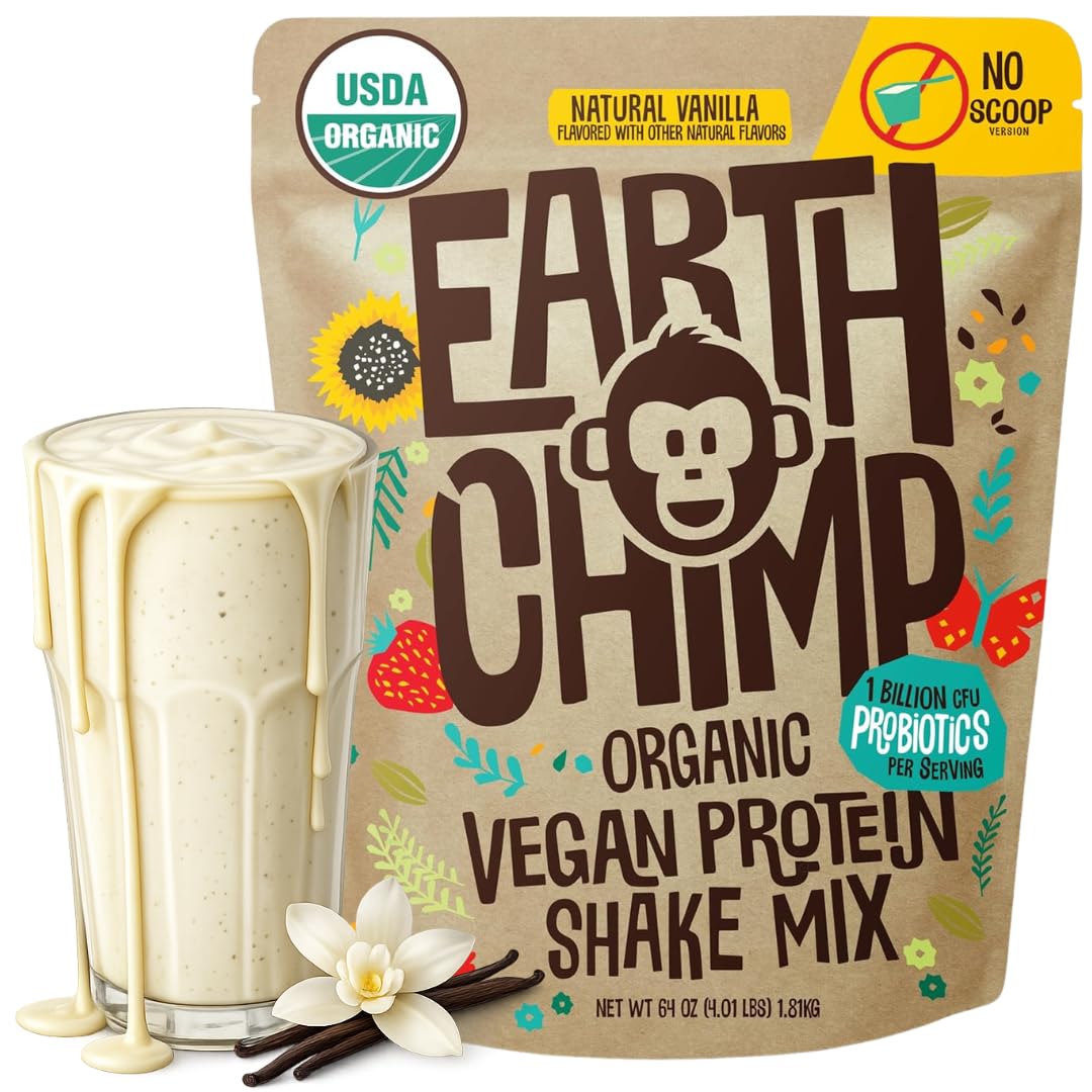 EarthChimp Organic Vegan Protein Powder Vanilla - 4lb