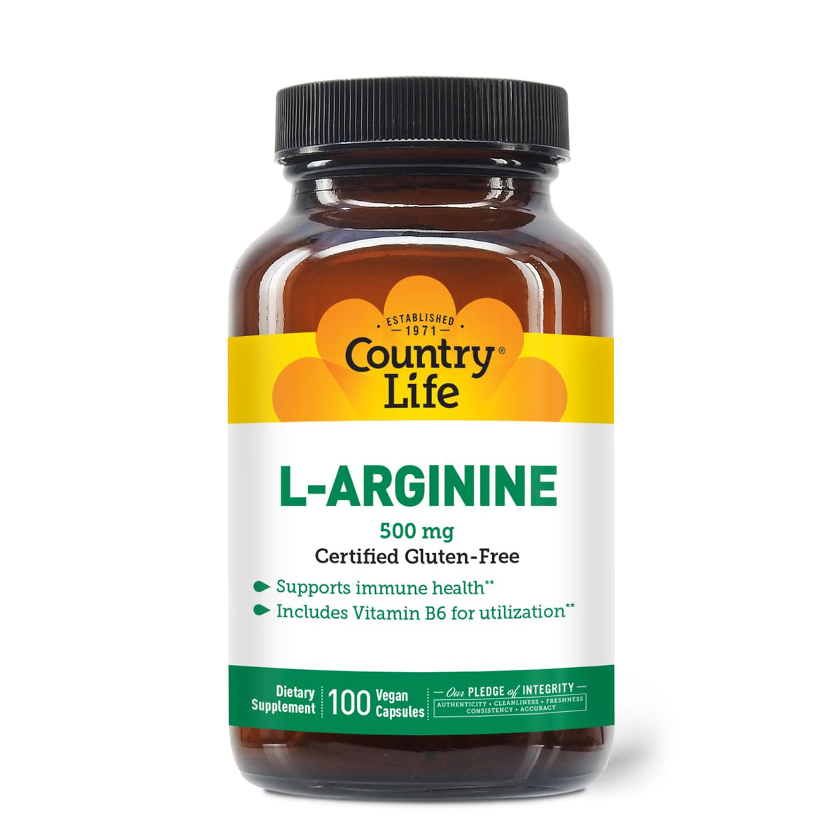 Country Life L-Arginine 500 mg with Vitamin B6 - 100 Capsules