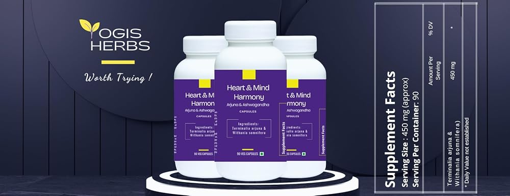 YOGIS HERBS Heart & Mind Harmony Arjuna & Ashwagandha - 90 Capsules - image 5