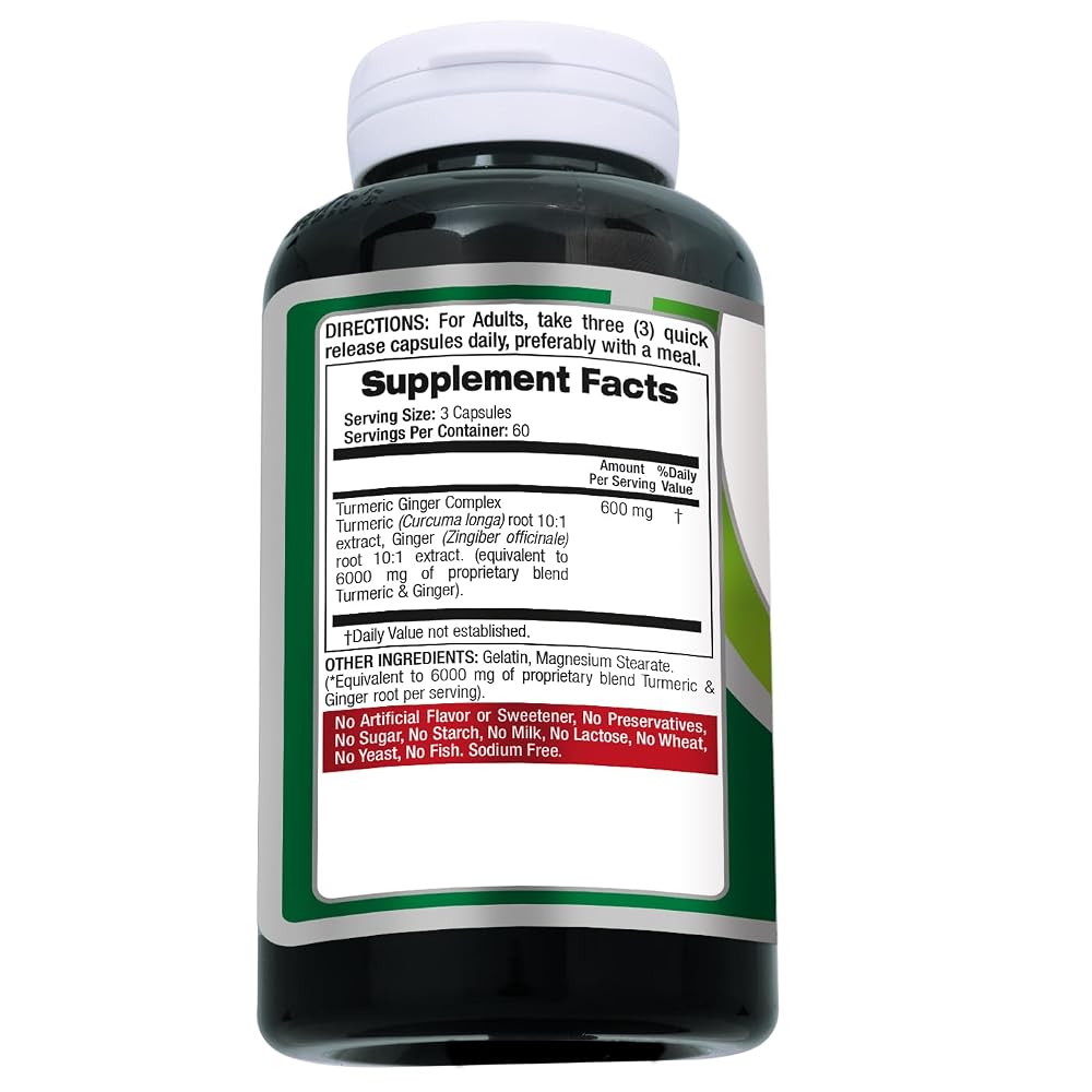 FITO MEDIC'S Turmeric and Ginger Supplement - 180 Capsules - image 3