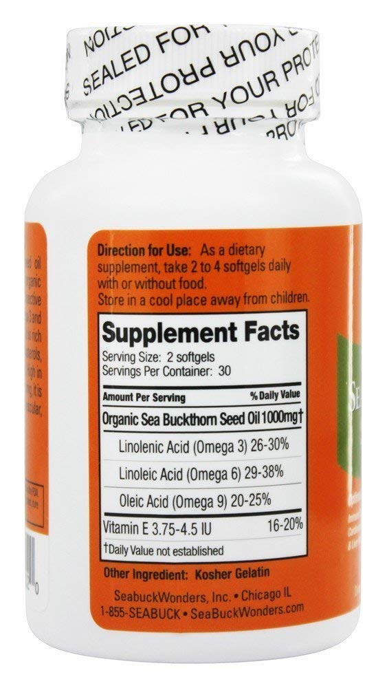 SEABUCKWONDERS Sea Buckthorn Seed Oil - 60 Softgels - image 2