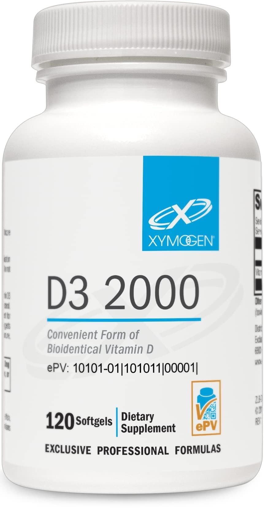 XYMOGEN D3 2000 Vitamin D3 Softgels - 120 Softgels