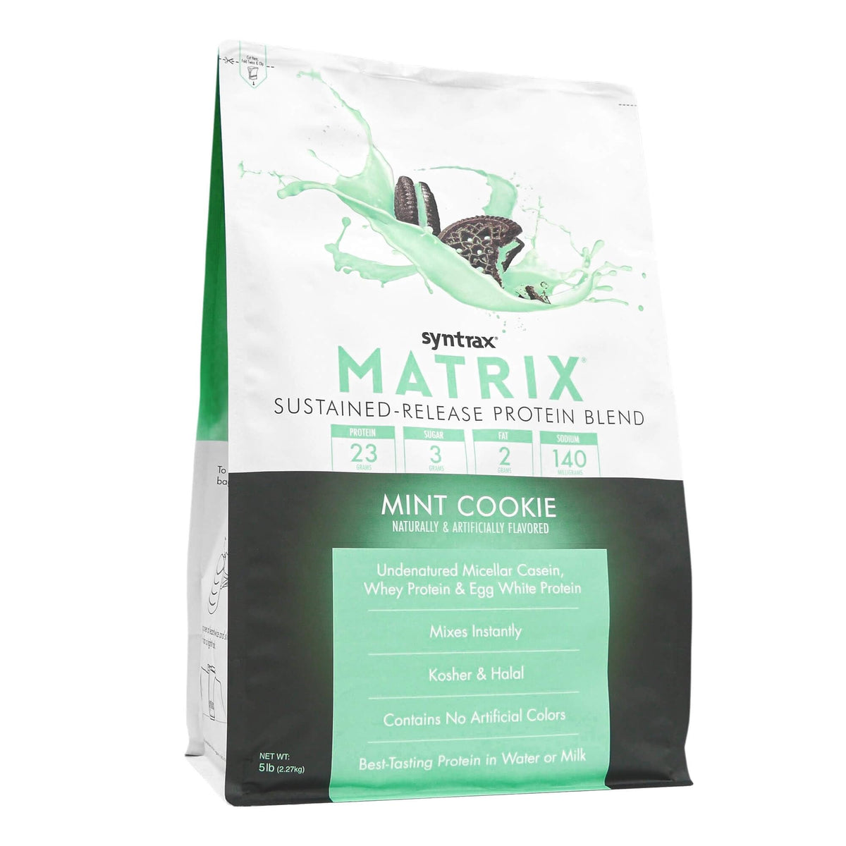 Syntrax Matrix Sustained-Release Protein Powder, Mint Cookie - 5 lb - image 2