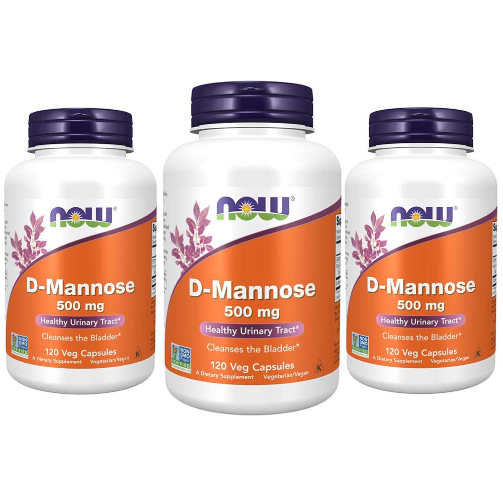 NOW Foods D-Mannose 500 mg Urinary Tract Support - 120 Vegetarian Capsules