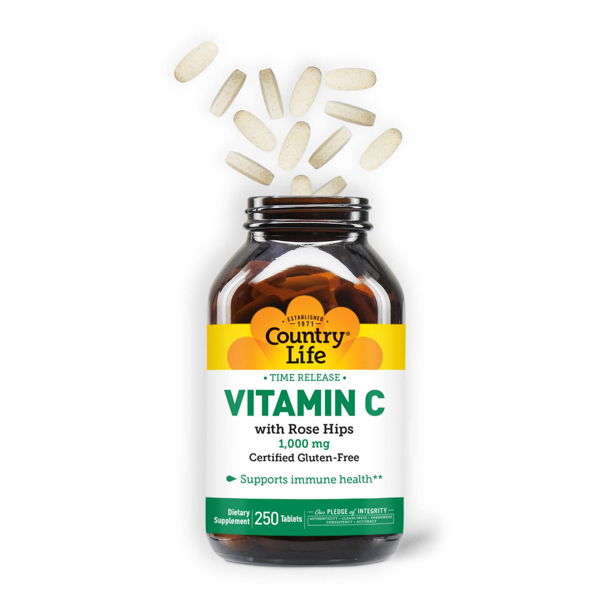 Country Life Vitamin C 1000mg Time Release - 250 Tablets - image 3