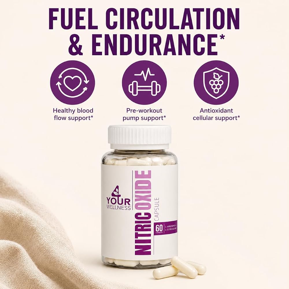 4 Your Wellness Nitric Oxide Capsules L-Arginine L-Citrulline - 60 Count - image 6