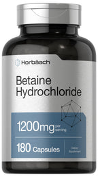Horbäach Betaine HCl 1200mg - 180 Capsules