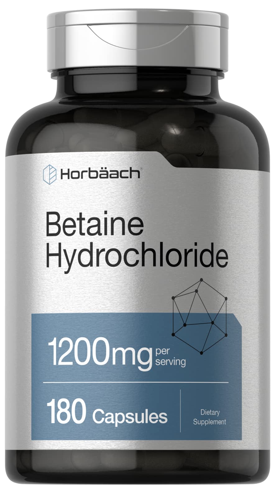 Horbäach Betaine HCl 1200mg - 180 Capsules