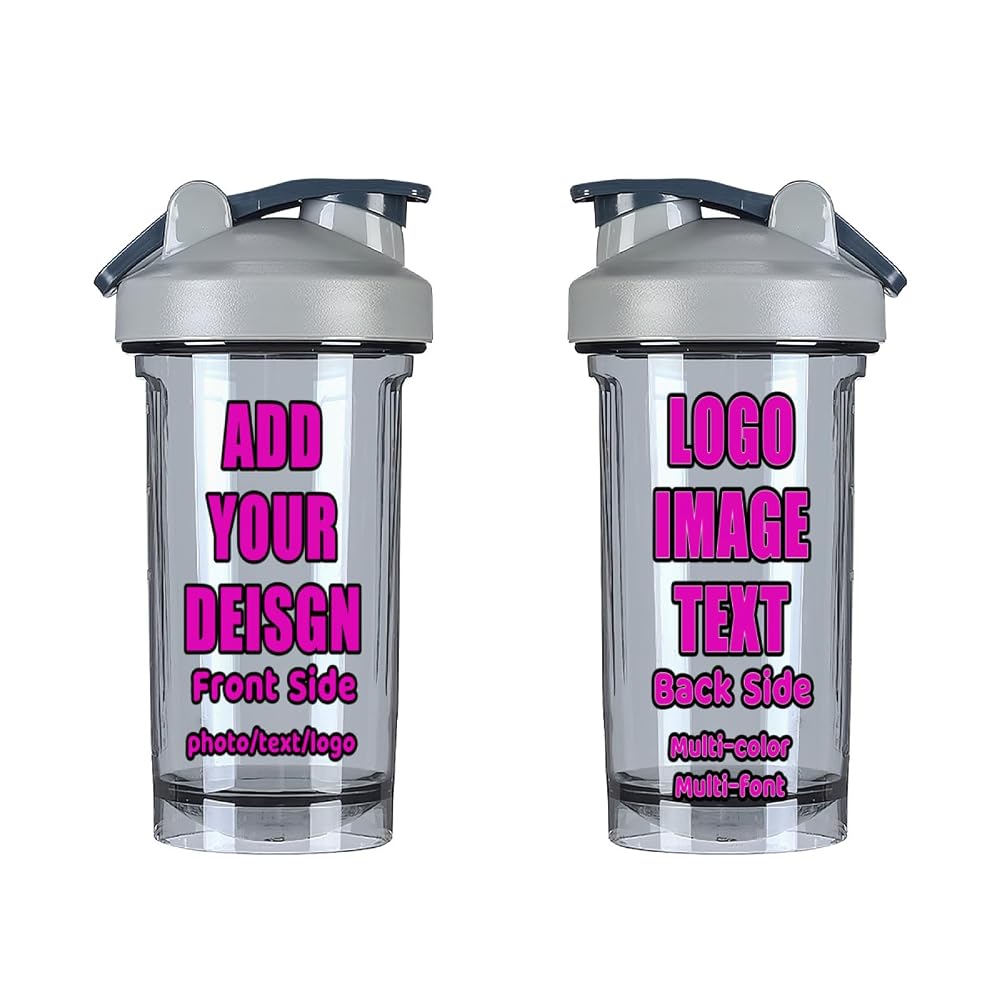 VUASYIE Custom Shaker Bottles For Protein Mixes 18oz Sport Bottles