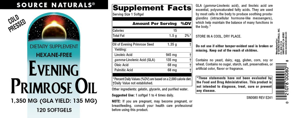 Source Naturals Evening Primrose Oil 1350 mg - 120 Softgels - image 4