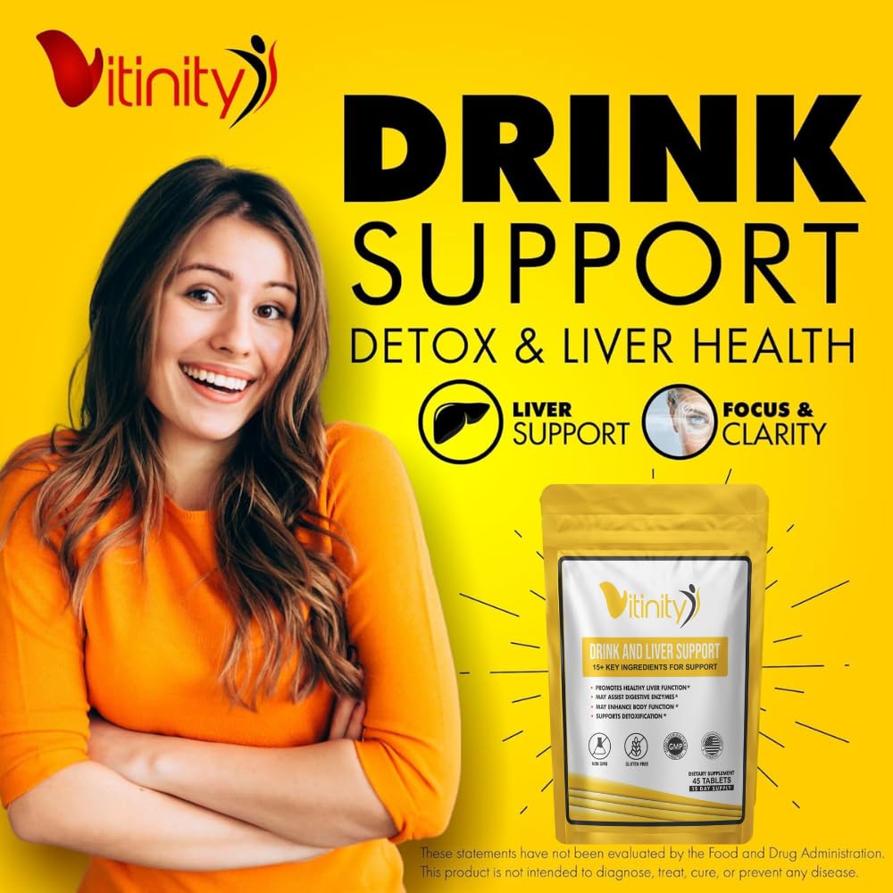 VITINITY Anti-Alcohol Drink Support & Cleanse Supplements - Craving