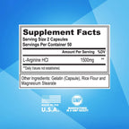 fitcode Pure Extra Strength L-Arginine HCl 1500mg - 100 Capsules - image 2