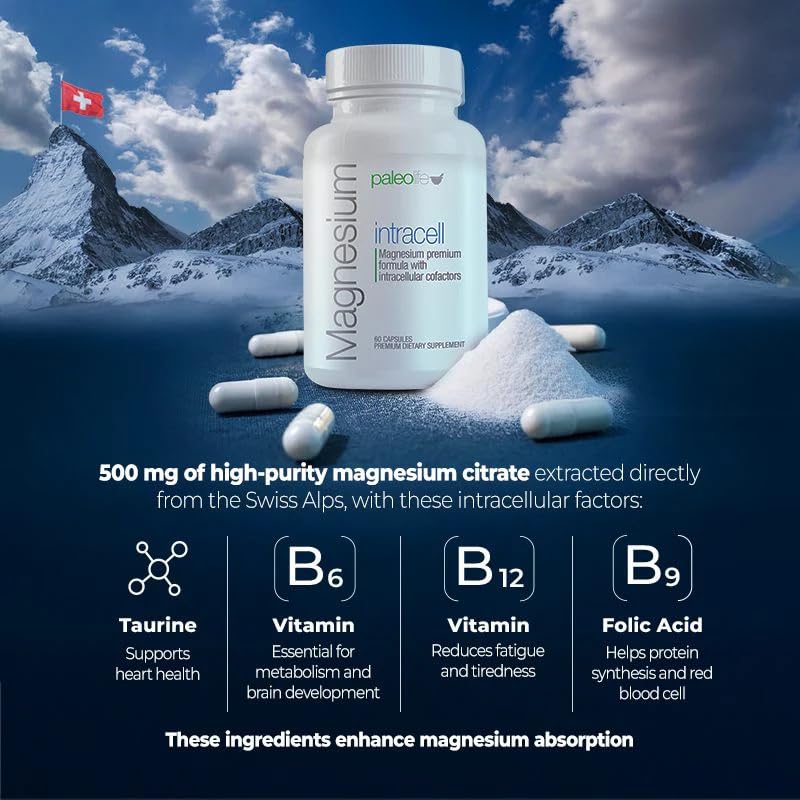 Paleolf Magnesium Intracell 500 mg - 120 Capsules - image 4