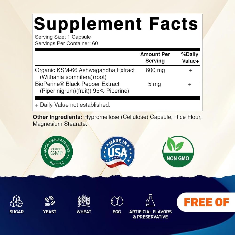 Vitamatic KSM-66 Ashwagandha Root Extract with Bioperine - image 2