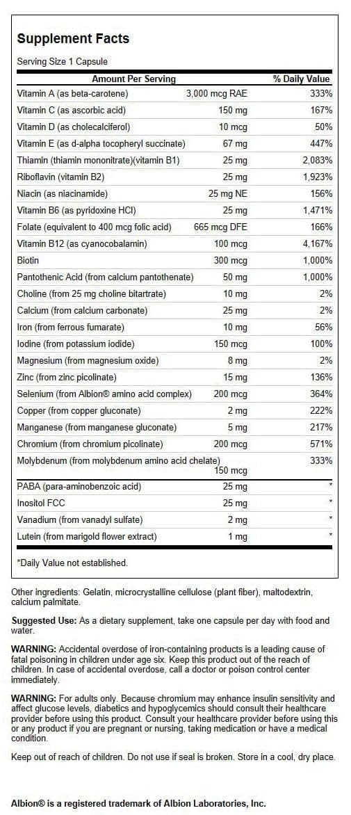 Swanson Active One Multivitamin with Iron - 90 Capsules - image 2