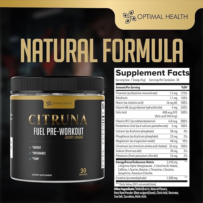 Citruna Fuel Pre Workout Mix Energy Supplement - 30 Servings - image 2