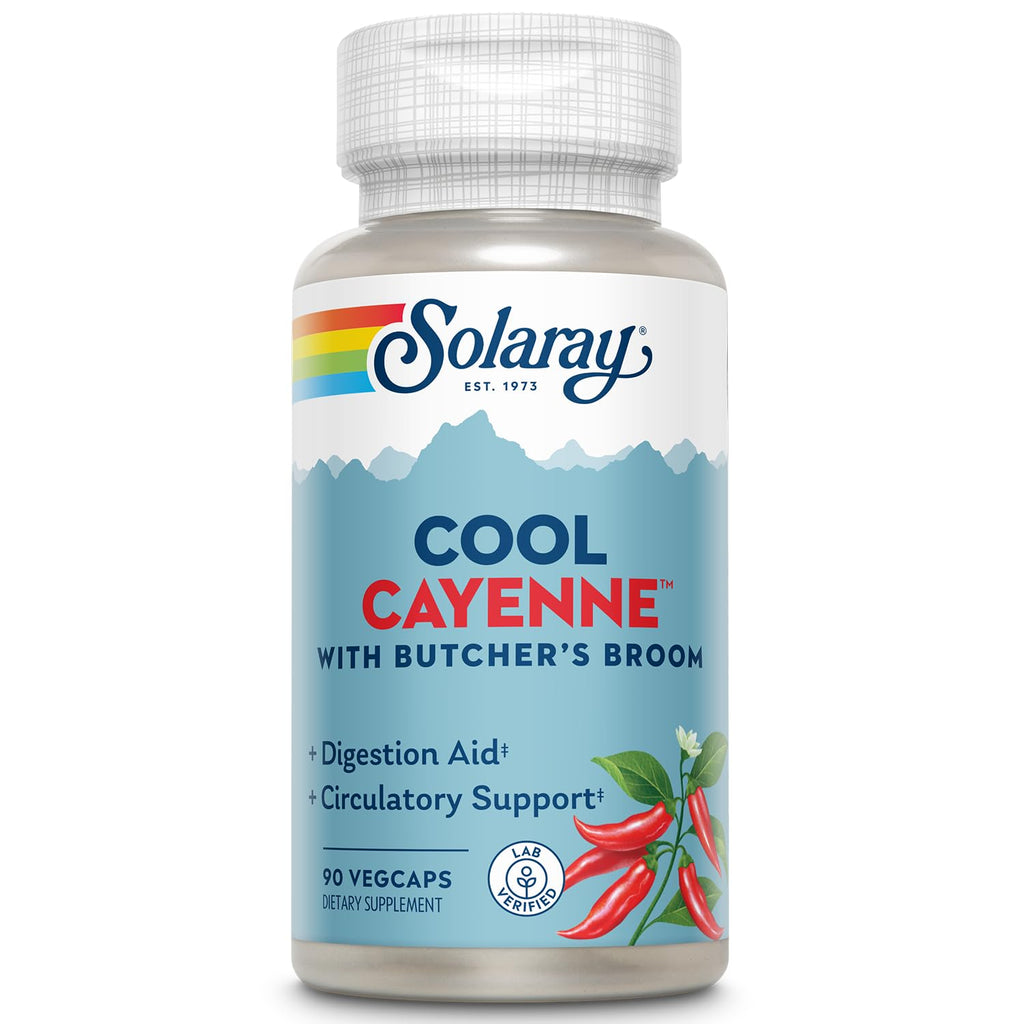 SOLARAY Cool Cayenne Pepper 40,000 HU Circulation Support - 90 Capsules