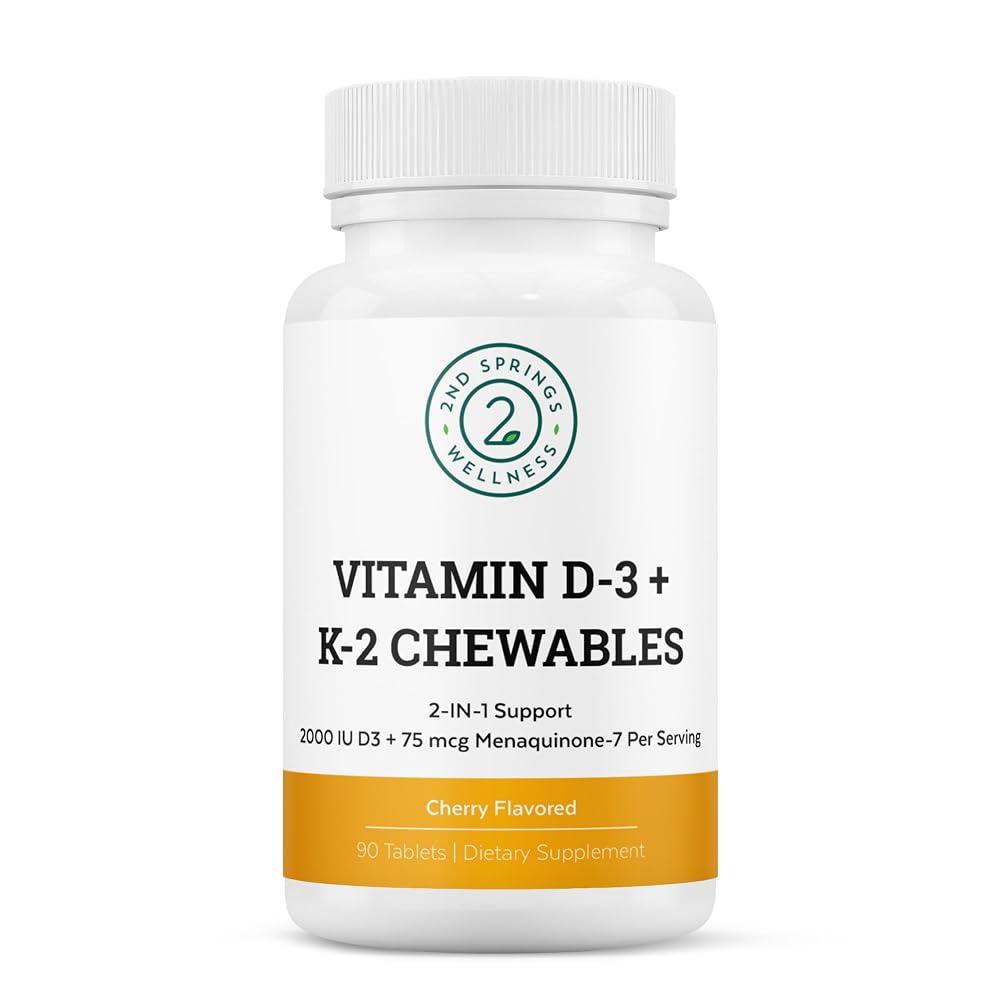 2nd Springs Vitamin D3 + K2 Chewables Cherry - 90 Tablets