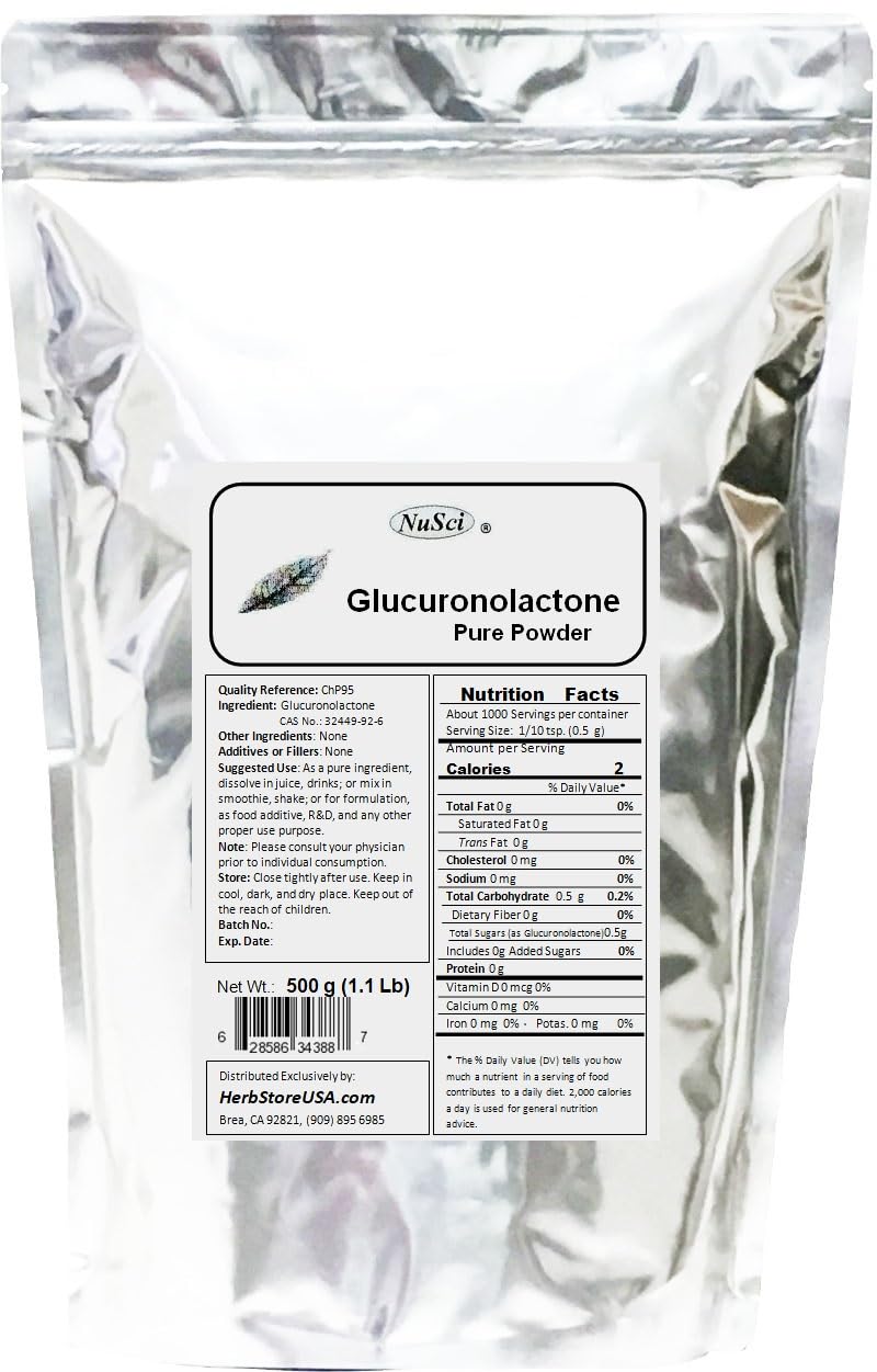 NuSci Pure Glucuronolactone Powder for Energy - 250g - image 3