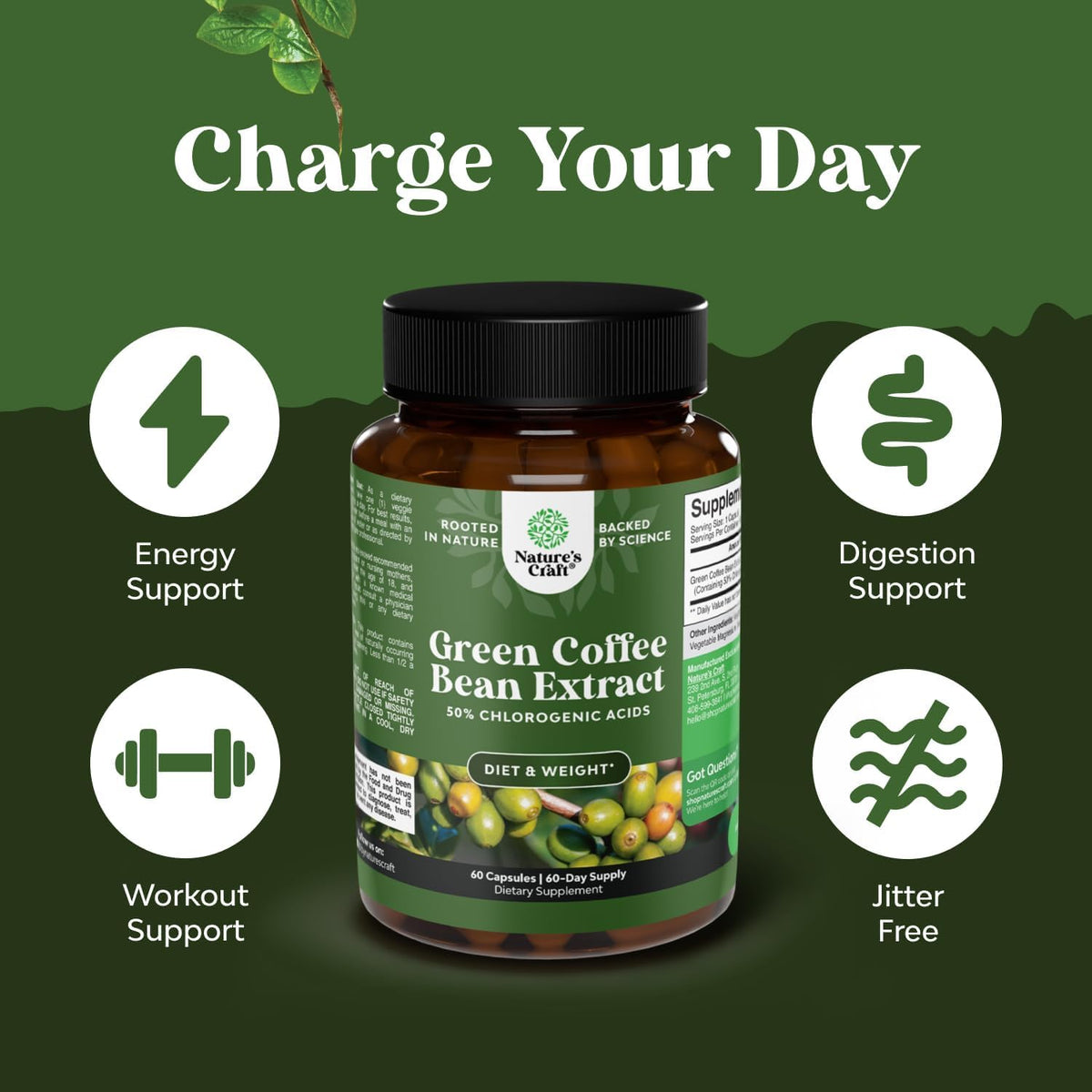 Natures Craft Pure Green Coffee Bean Extract - 60 Capsules - image 2