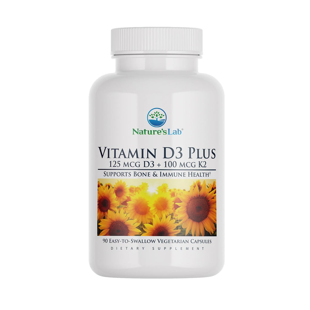 Nature's Lab Vitamin D3 Plus with K2 - 90 Capsules