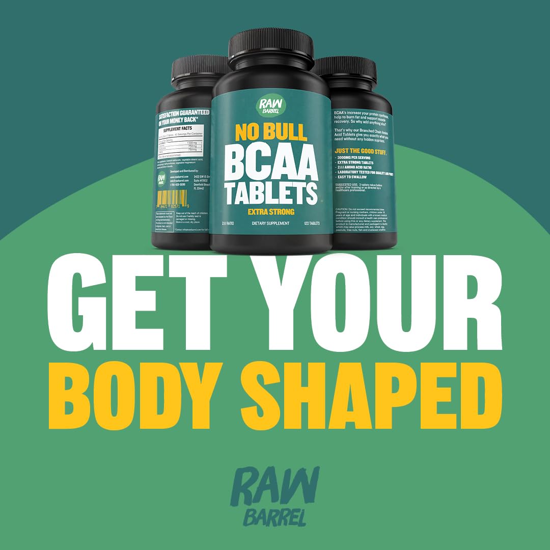 Raw Barrel BCAA Tablets Vegan Amino Acids - 120 Tablets - image 2