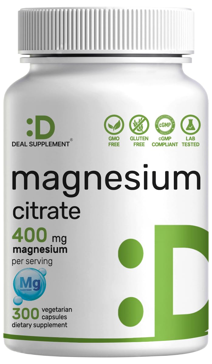 DEAL SUPPLEMENT Magnesium Citrate 400mg - 300 Vegetarian Capsules