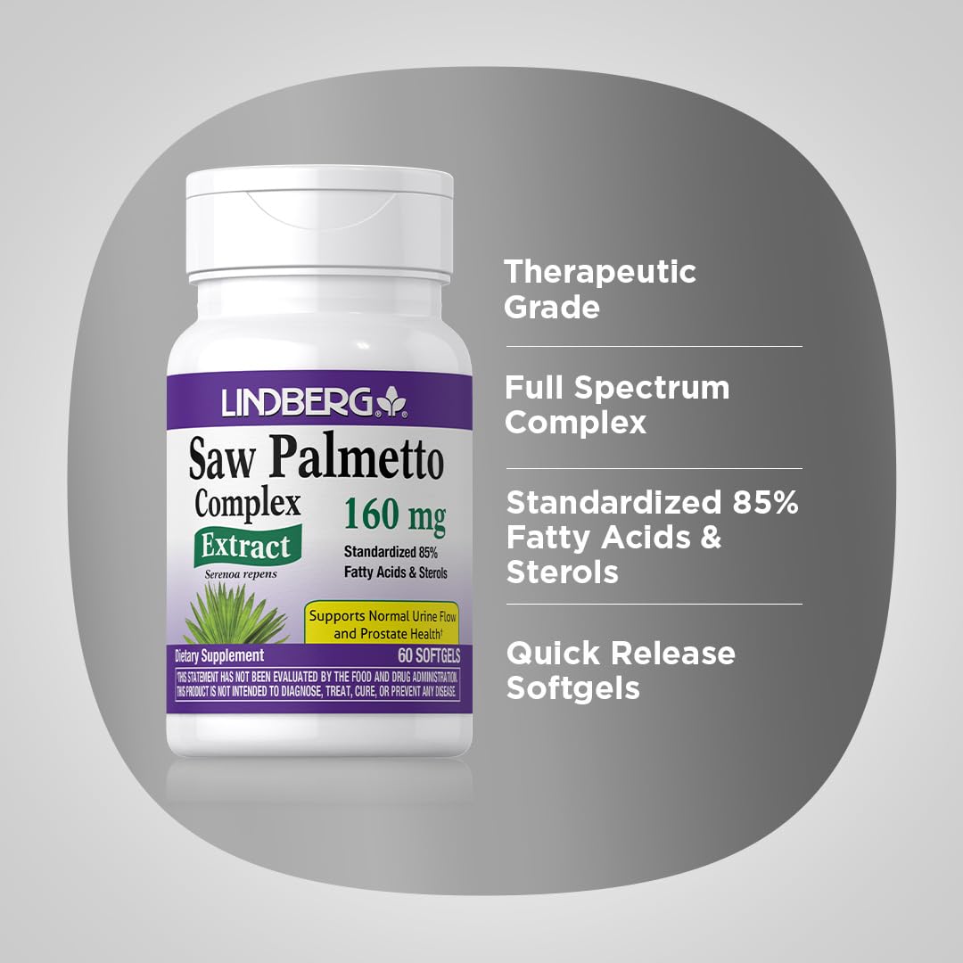 Lindberg Saw Palmetto Extract 160 mg - 60 Softgels - image 4