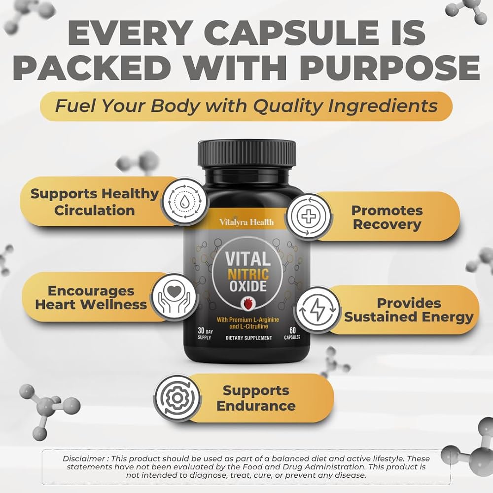 Vital Nitric Oxide Supplements for Men - Workout Booster Supplement