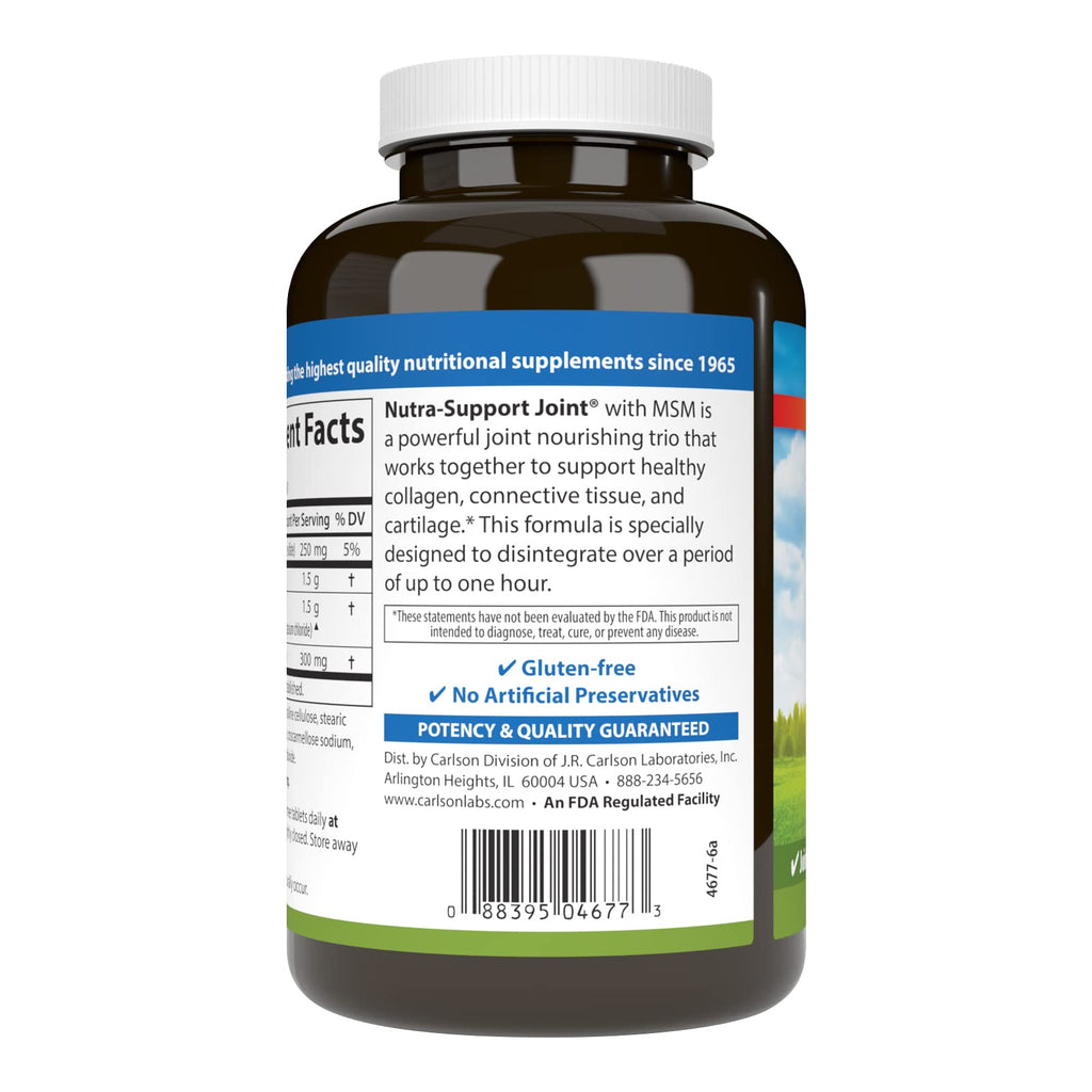 Carlson Nutra-Support Joint Glucosamine Chondroitin - 120 Tablets - image 3