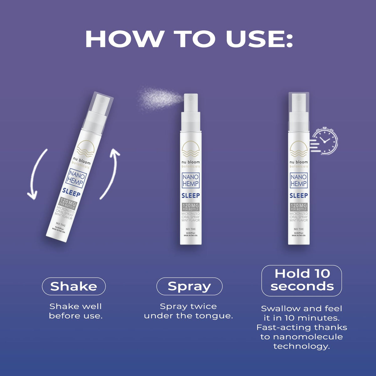 Nu Bloom Botanicals Sleep Spray with Melatonin - 8 mL - image 2