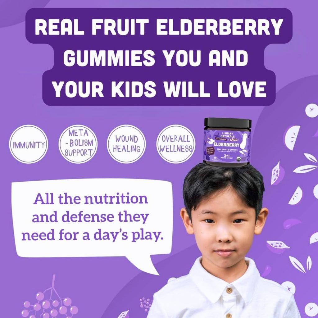 Llama Naturals Elderberry Gummies for Kids Immune Support - 60 Ct - image 4