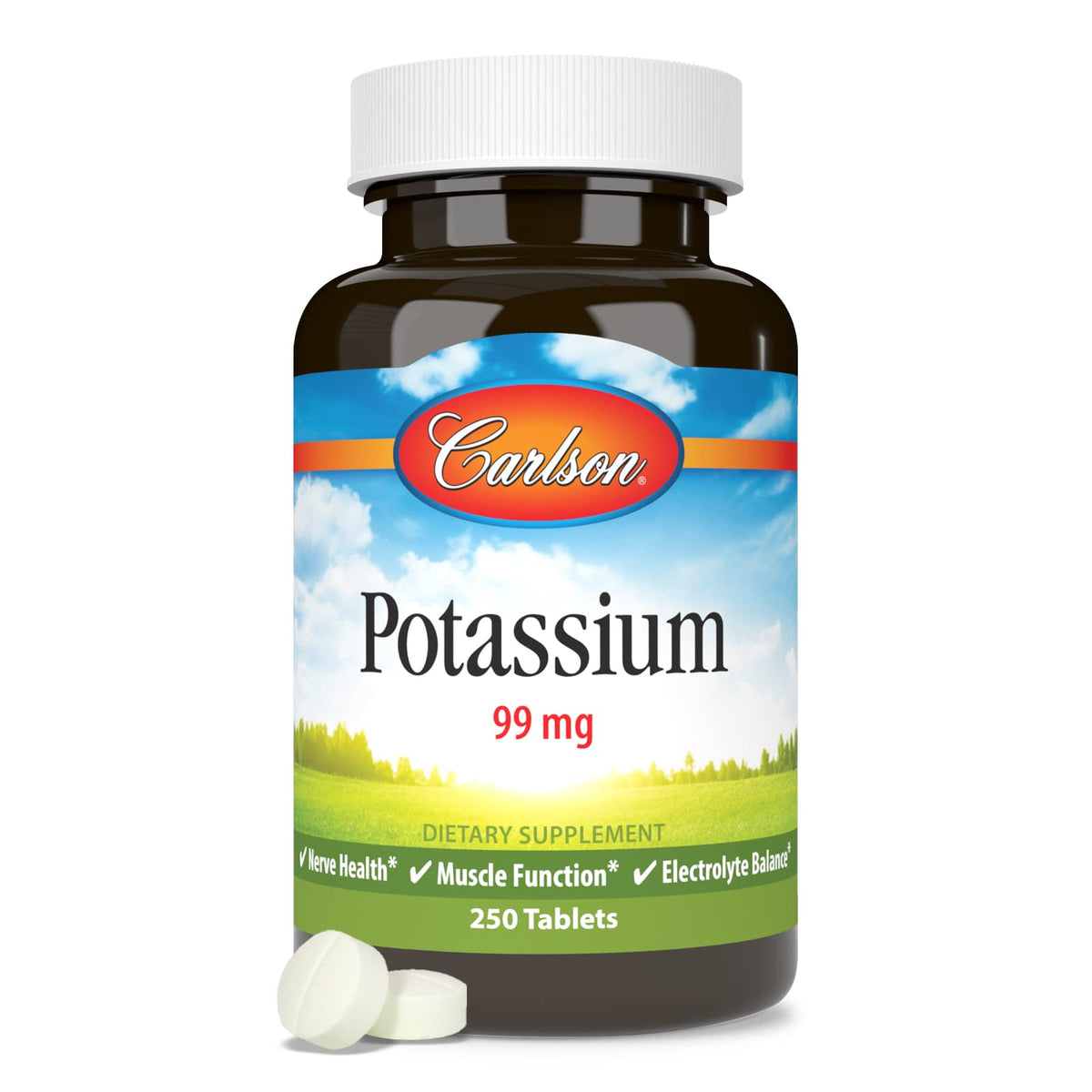 Carlson Potassium 99 mg Nerve Health - 250 Tablets - image 5