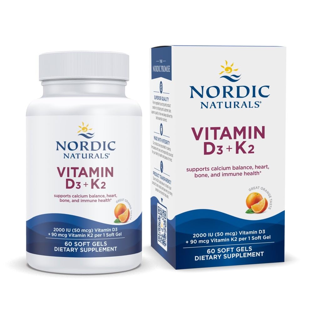 Nordic Naturals Vitamin D3 + K2 2000 IU - 60 Softgels