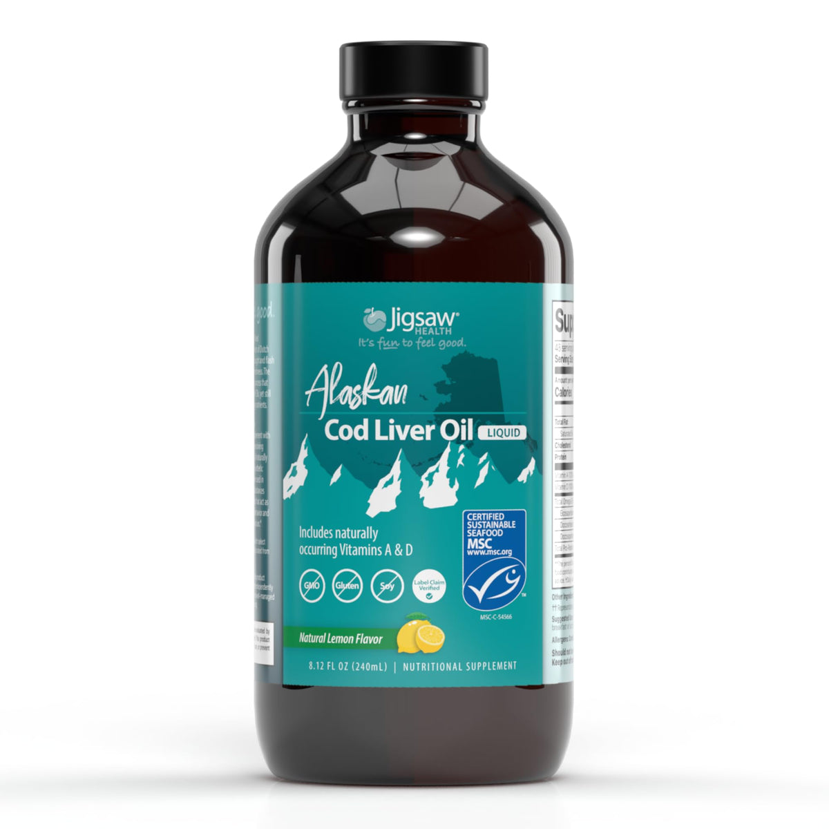 Jigsaw Health Alaskan Cod Liver Oil Liquid - 48 Servings