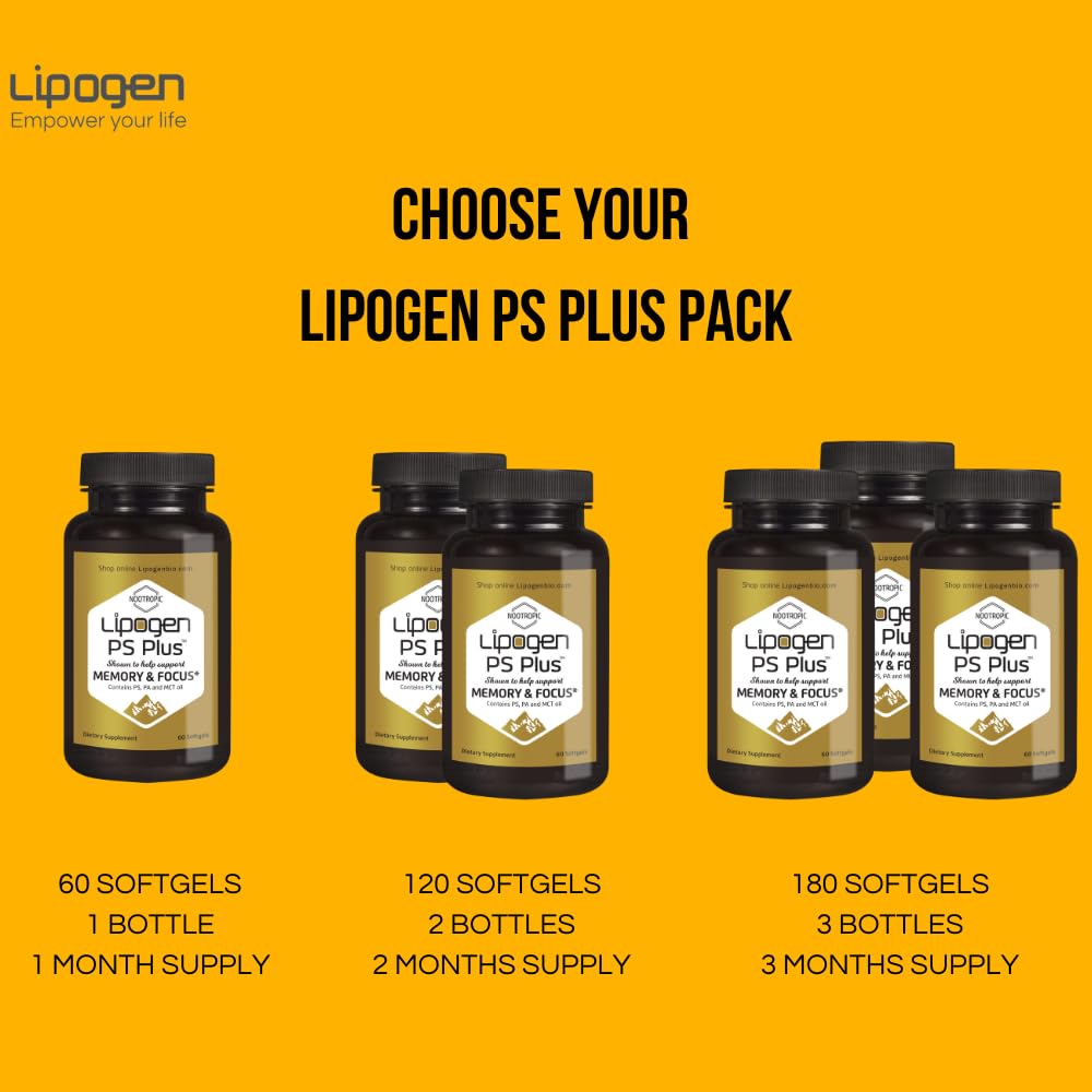Lipogen PS Plus Brain Supplement for Memory and Focus - 60 Softgels - image 9