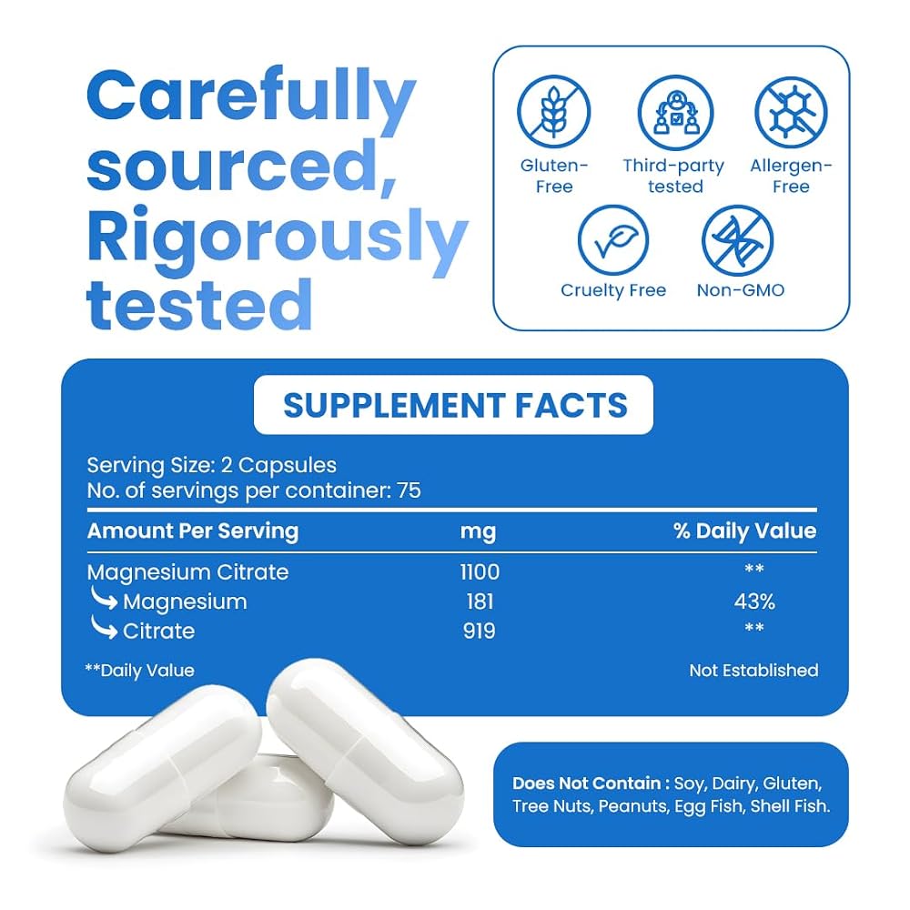 Cosynee Magnesium Citrate 550mg - 150 Capsules - image 5