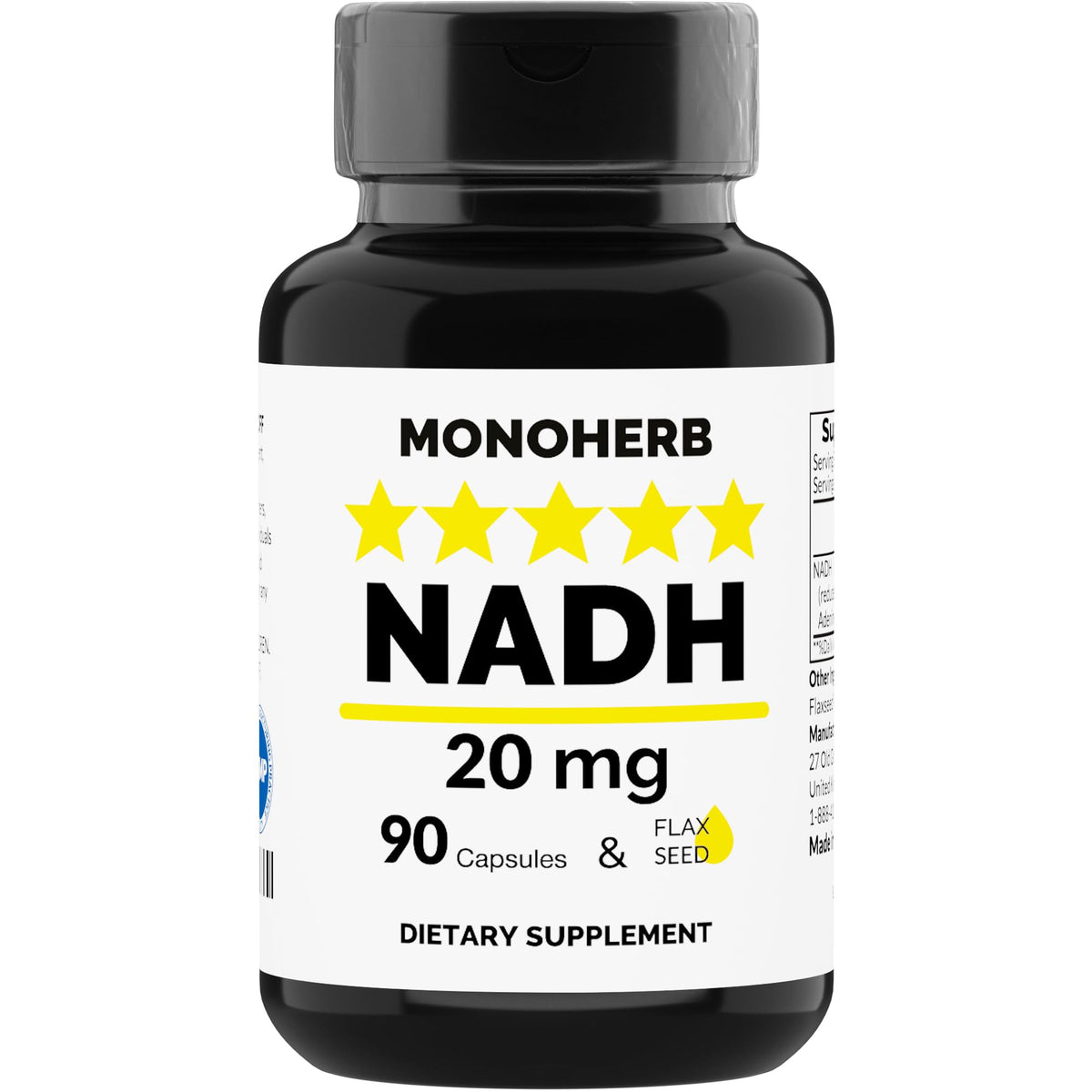 MONOHERB NADH 20 mg Energy Support - 90 Vegetarian Capsules