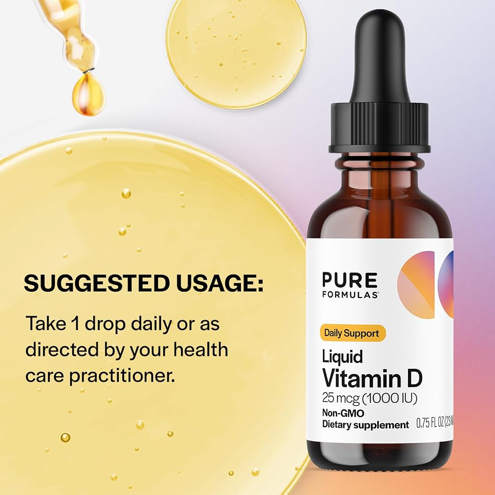 PureFormulas Vitamin D3 Drops 25 mcg (1,000 IU) - 0.75 fl oz - image 4