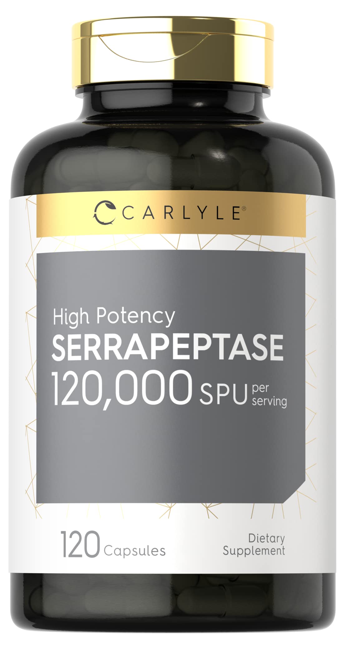 Carlyle Serrapeptase 120000 SPU Enzyme - 120 Capsules