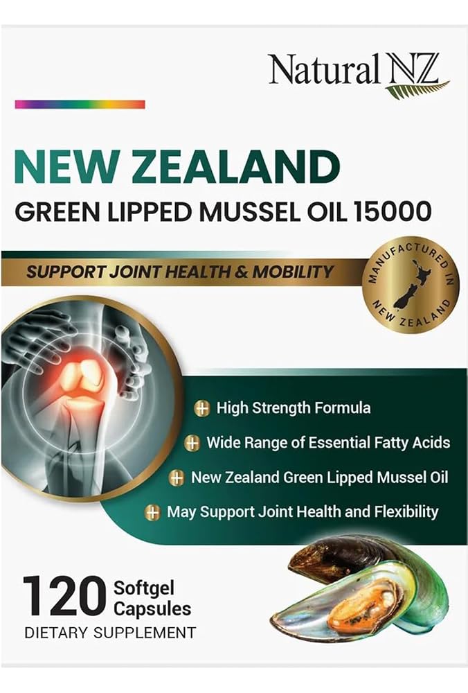 Natural NZ Green Lipped Mussel Oil 15000 Joint Support - 120 Softgels - image 7