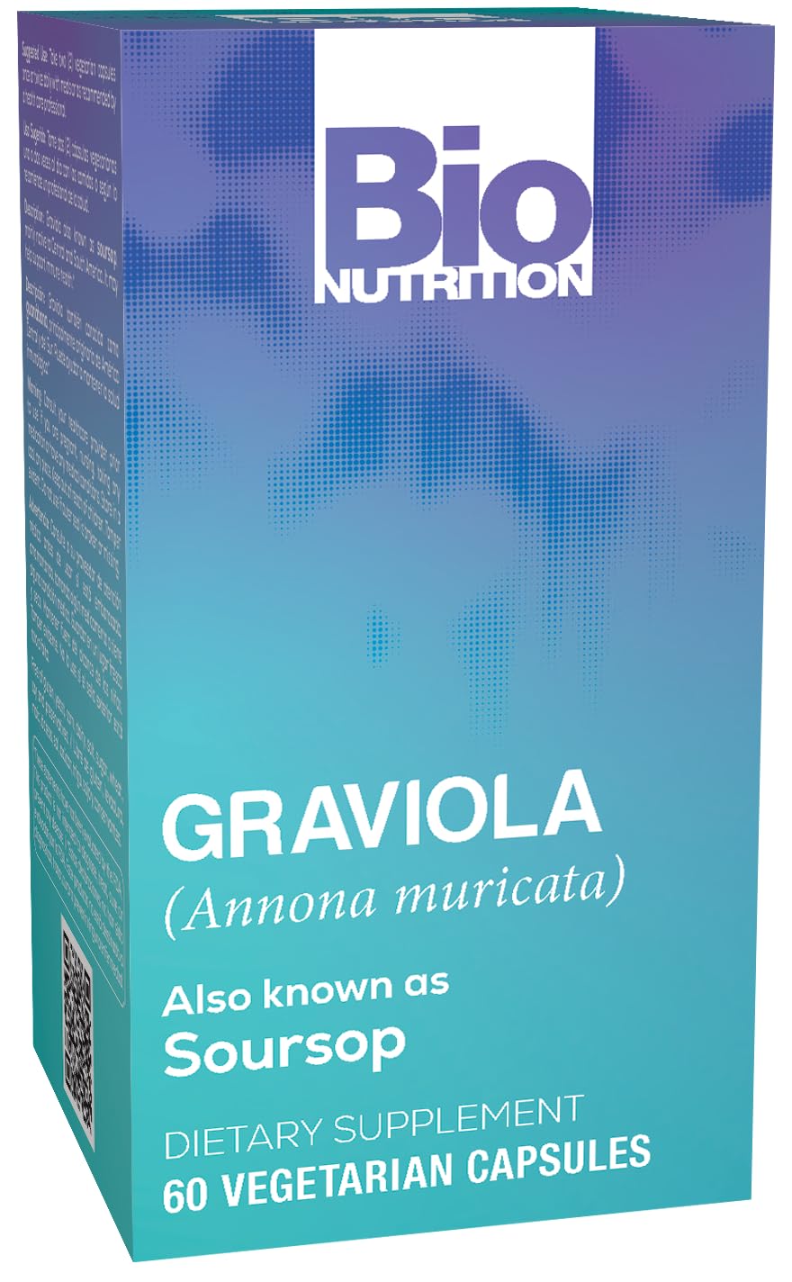 Bio Nutrition Graviola Soursop Herbal Supplement - 60 Vegetarian Capsules