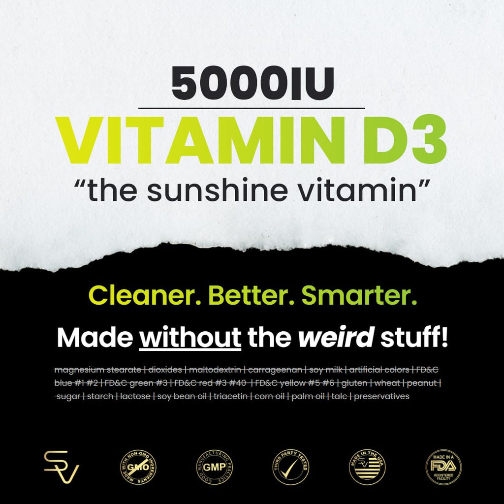SmarterVitamins Vitamin D3 5000 IU with Avocado Oil - 270 Softgels - image 2