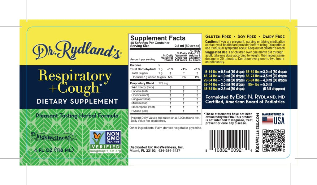 Dr. Rydland's Respiratory & Cough Herbal Supplement - 4 Fl Oz - image 6