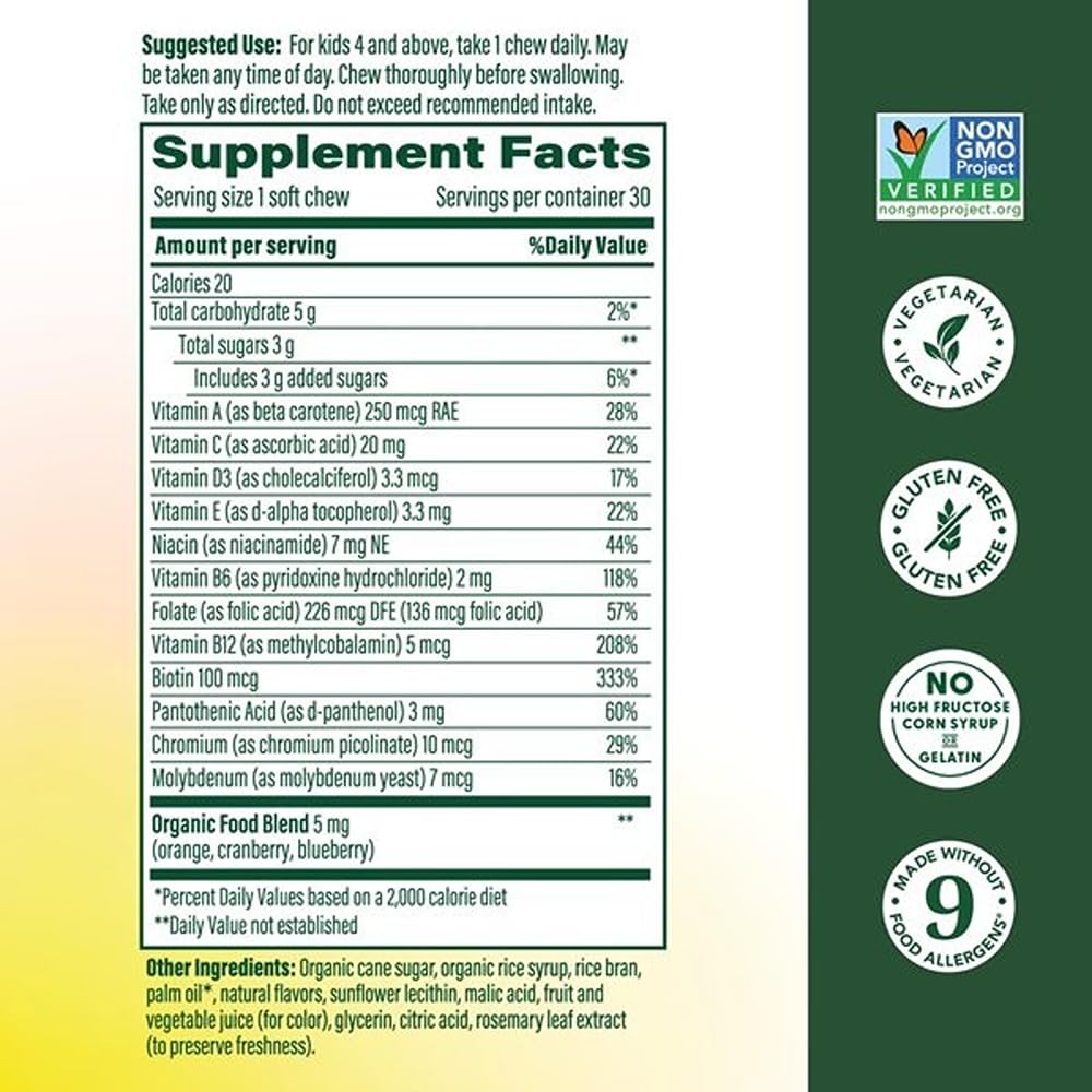 MegaFood Kids One Daily Multivitamin Soft Chews Grape - 60 Chews - image 2